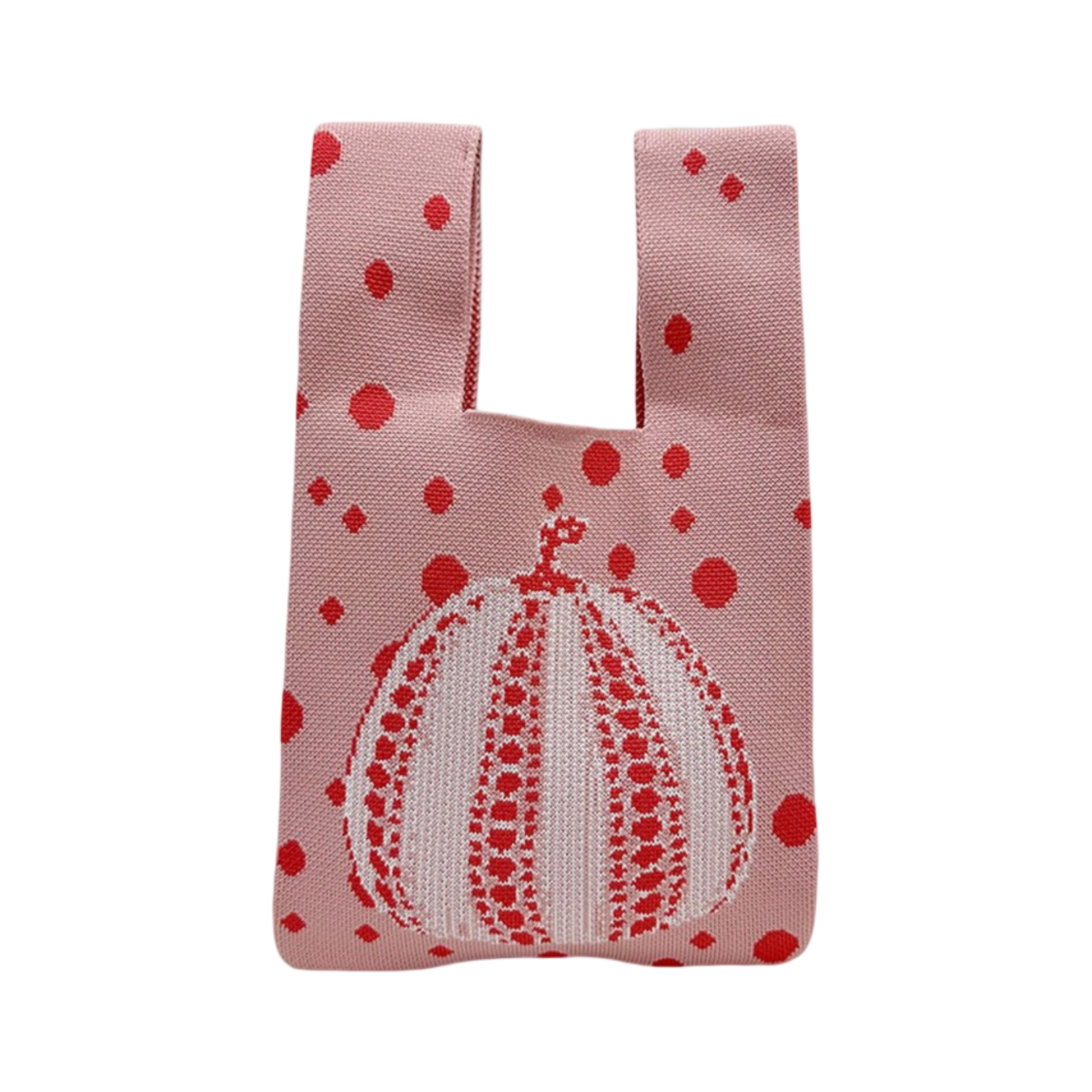 WOMEN PUMPKIN KNITTED SHOULDER BAG PINK