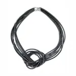 BLK TEXTURED LARGE KNOT NECKLACE