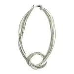SILVER AND WHITE LRG KNOT PW NECKLACE