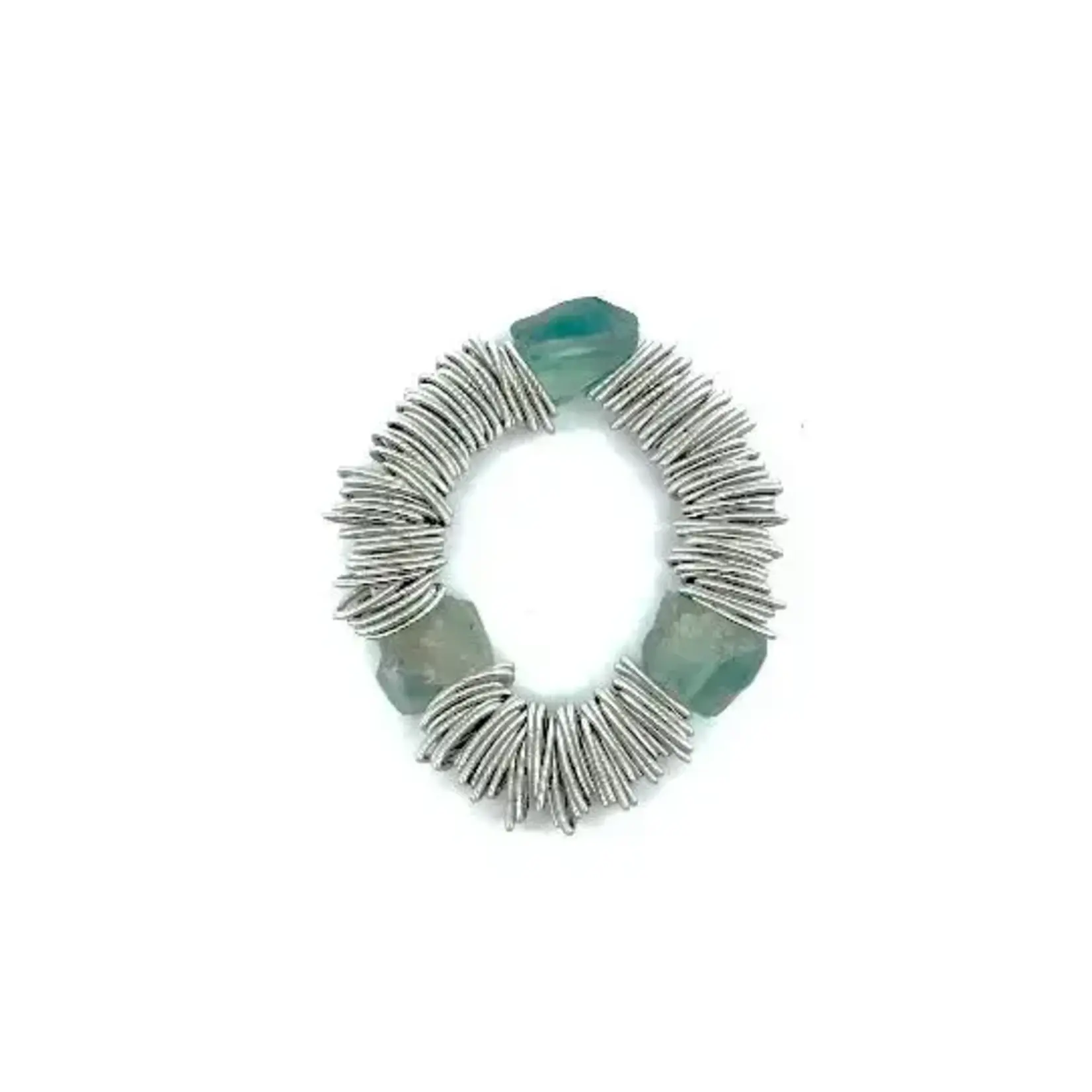 SPRING RING BRACELET WITH FLUORITE STONES