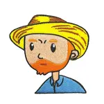 PATCH SELFPORTRAIT WITH STRAW HAT VAN GOGH