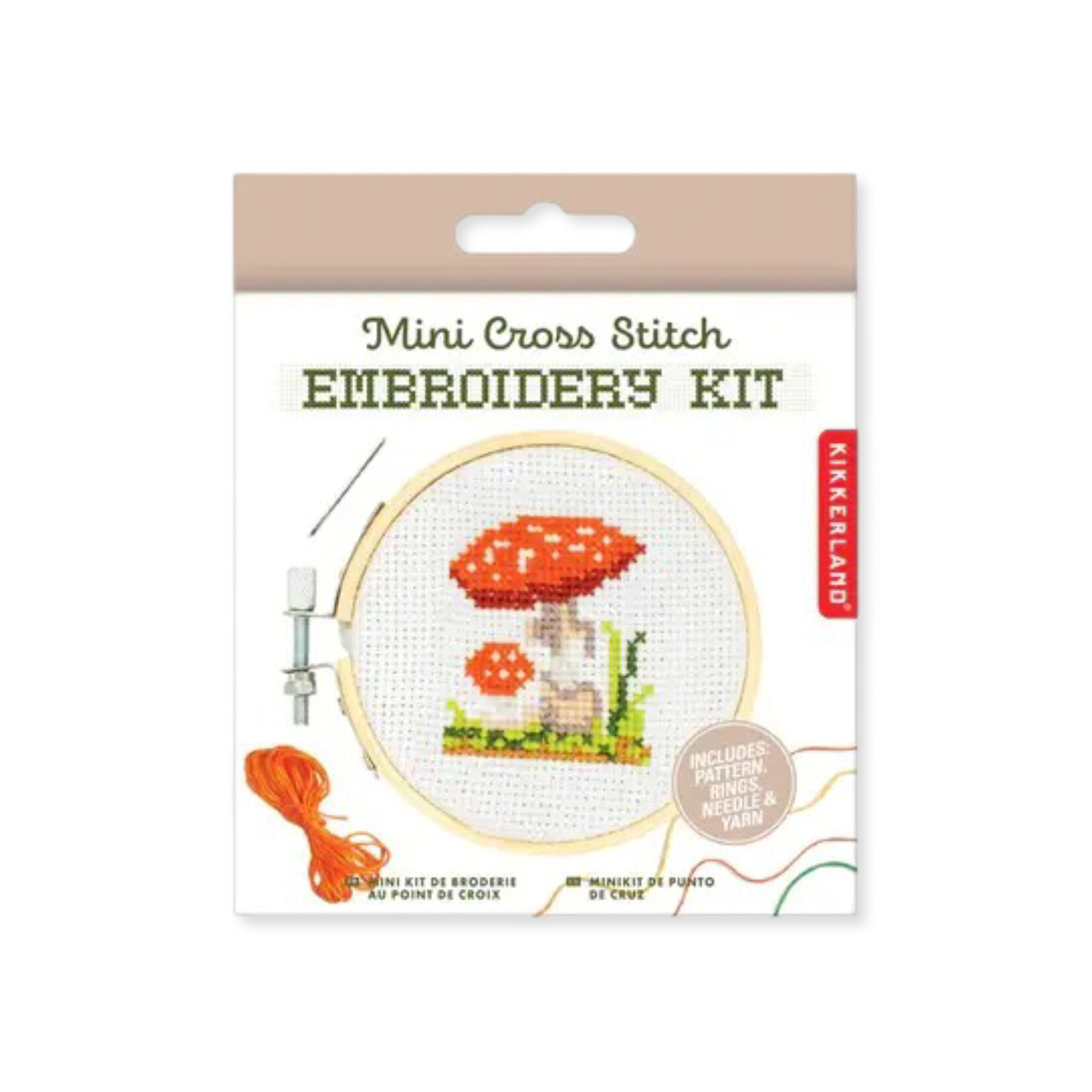 MINI CROSS STITCH EMBROIDERY KIT MUSHROOM