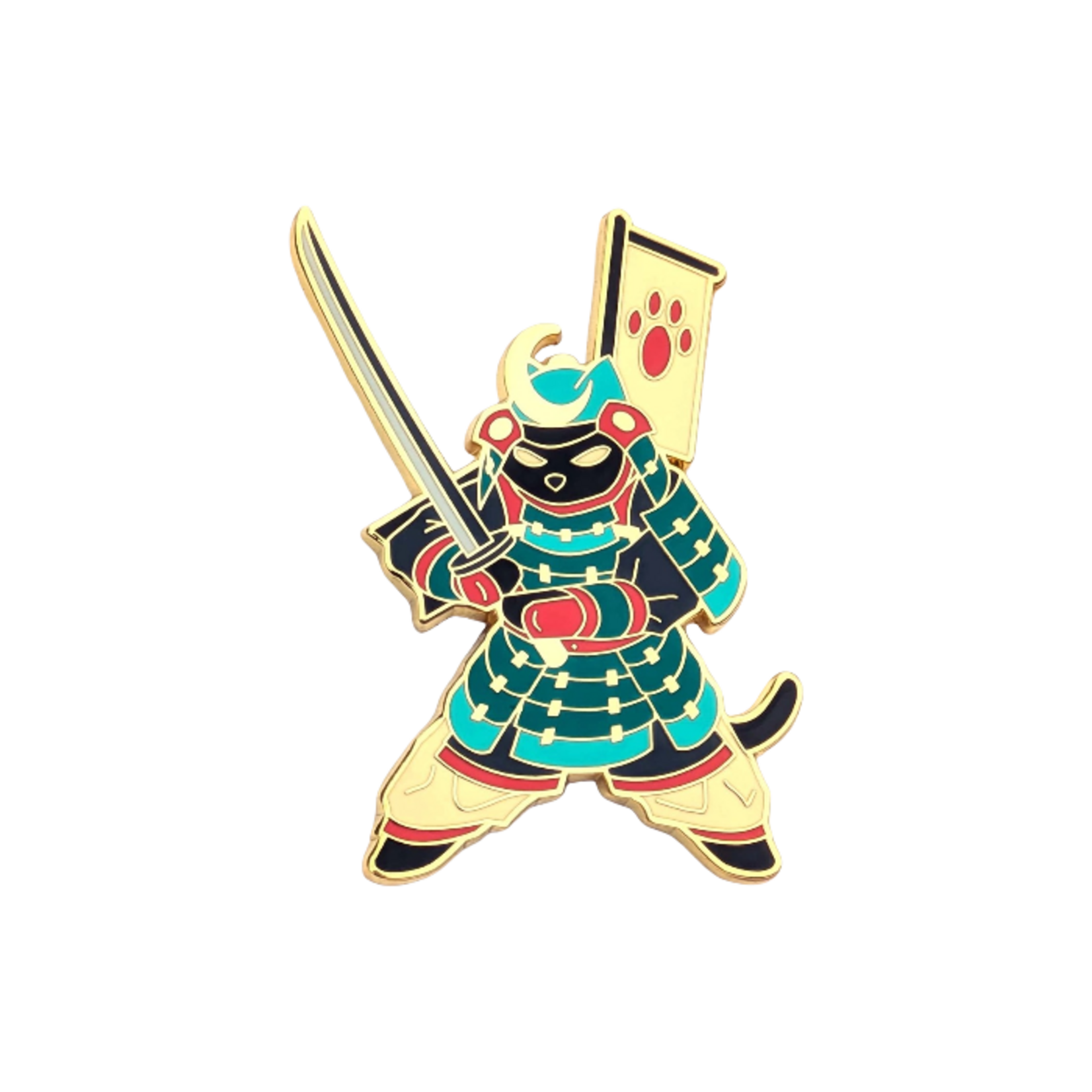 SAMURAI CAT FIGHTER HARD ENAMEL PIN