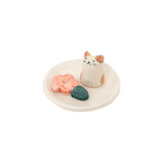 JAPANESE CERAMIC CAT INCENSE HOLDER SET