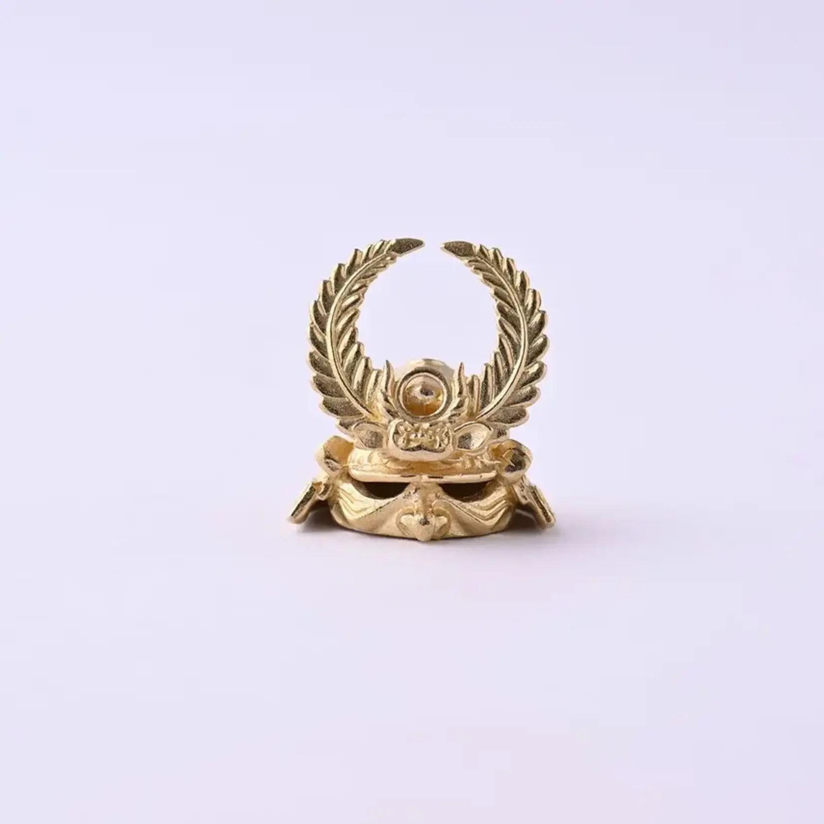 SOLID BRASS KABUTO HELMET INCENSE HOLDER