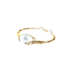 GOLD WIRE PEARL BANGLE BRACELET