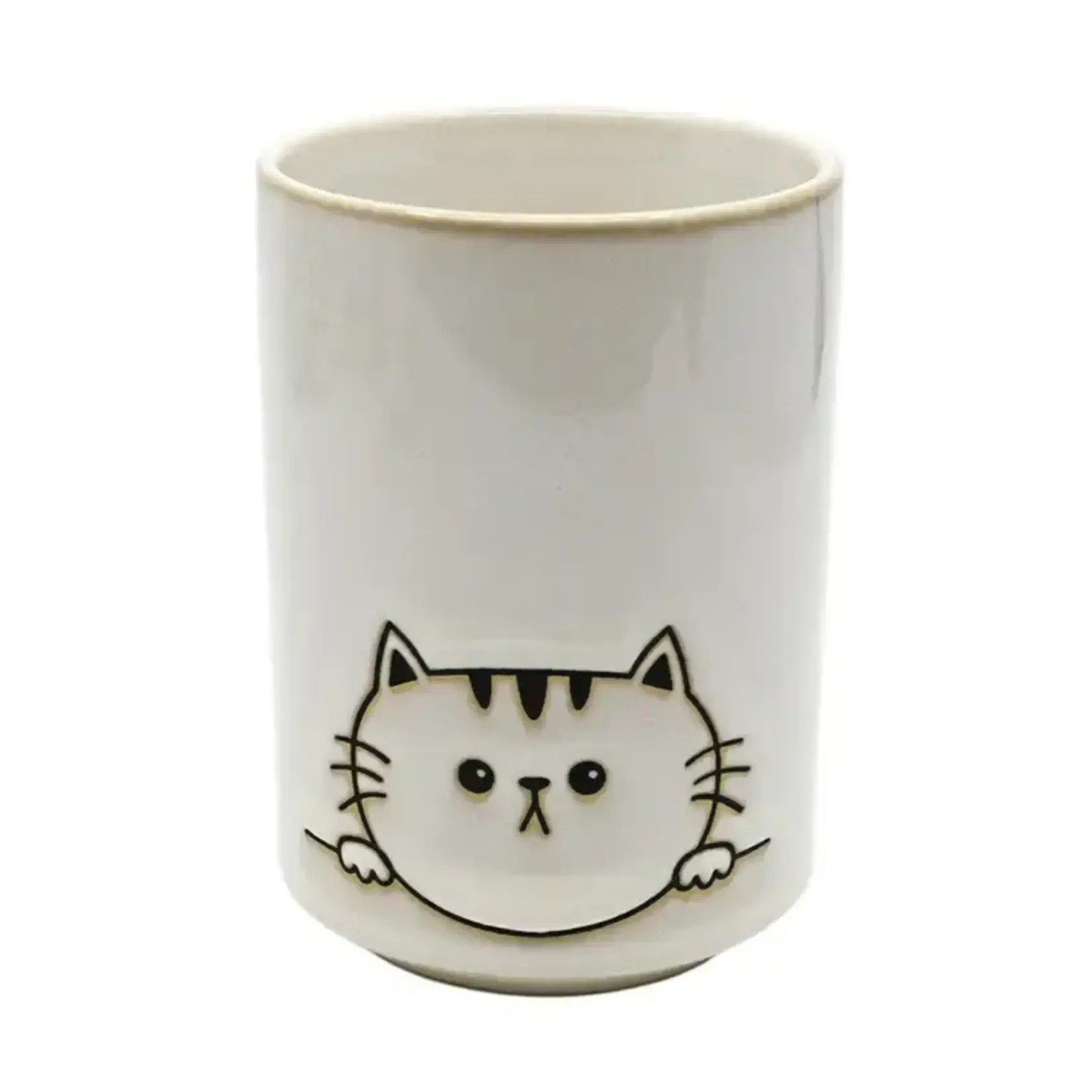 ROUND CAT YUNOMI STYLE TEA CUP 10 OZ
