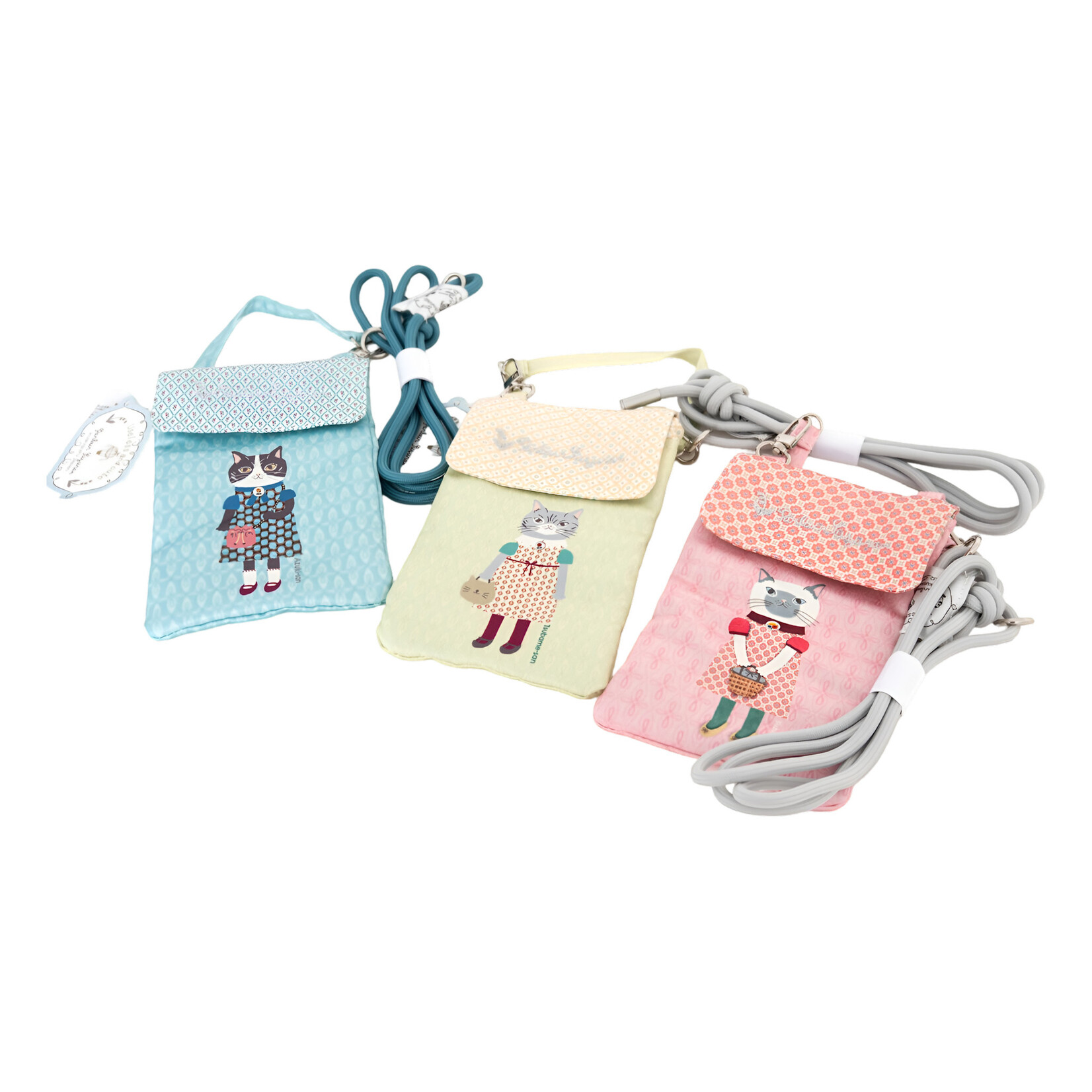 KUSUGURU JAPAN 3-WAY SILKY TOUCH MOBILE POUCH & CROSSBODY BAG PINK