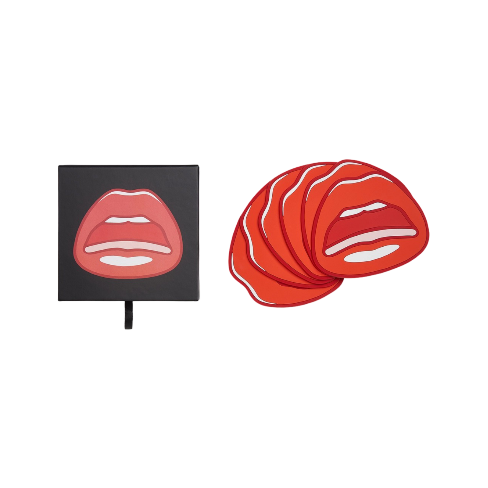 TOM WESSELMANN "MOUTH" RUBBER COASTERS, SET OF 6