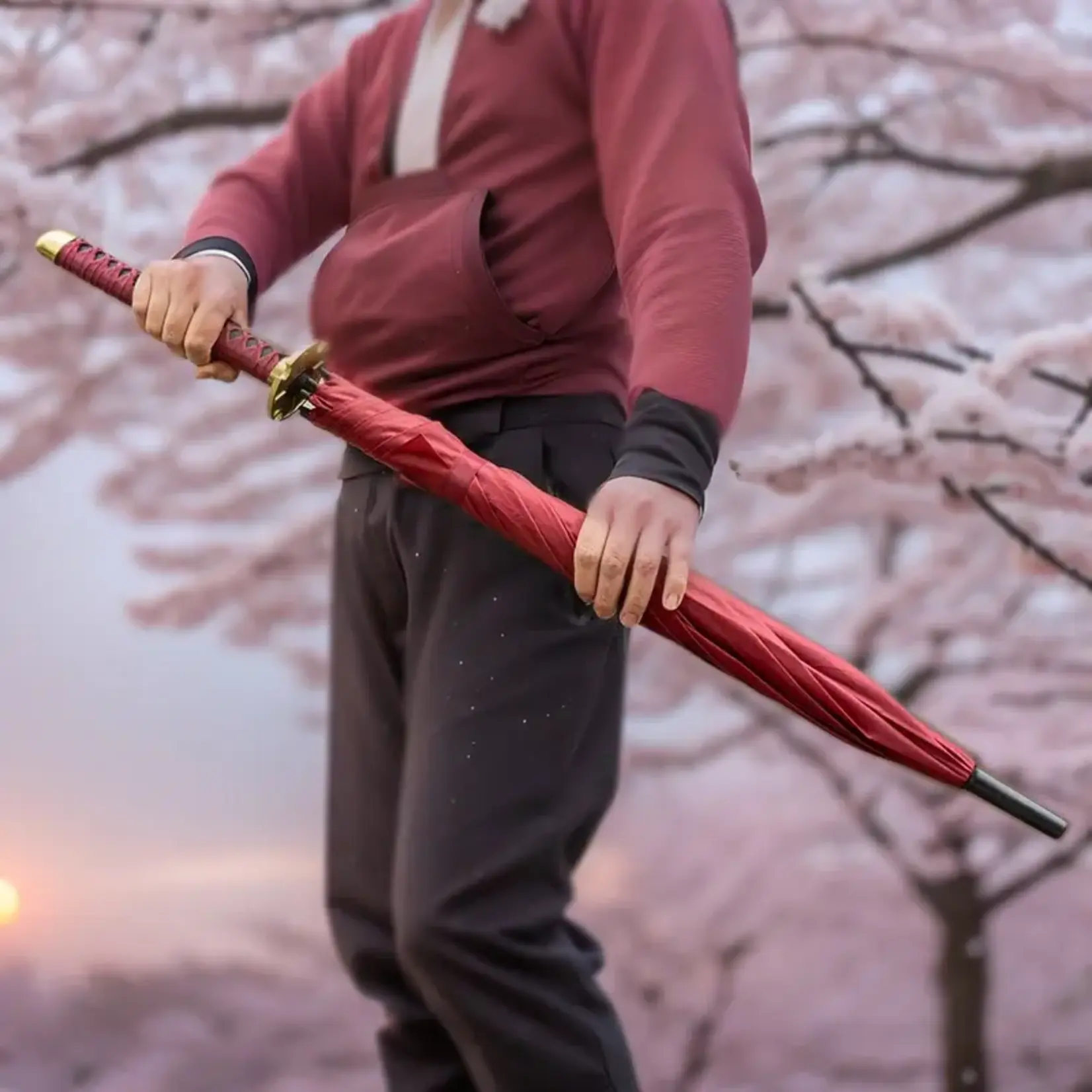 RED KATANA HANDLE UMBRELLA