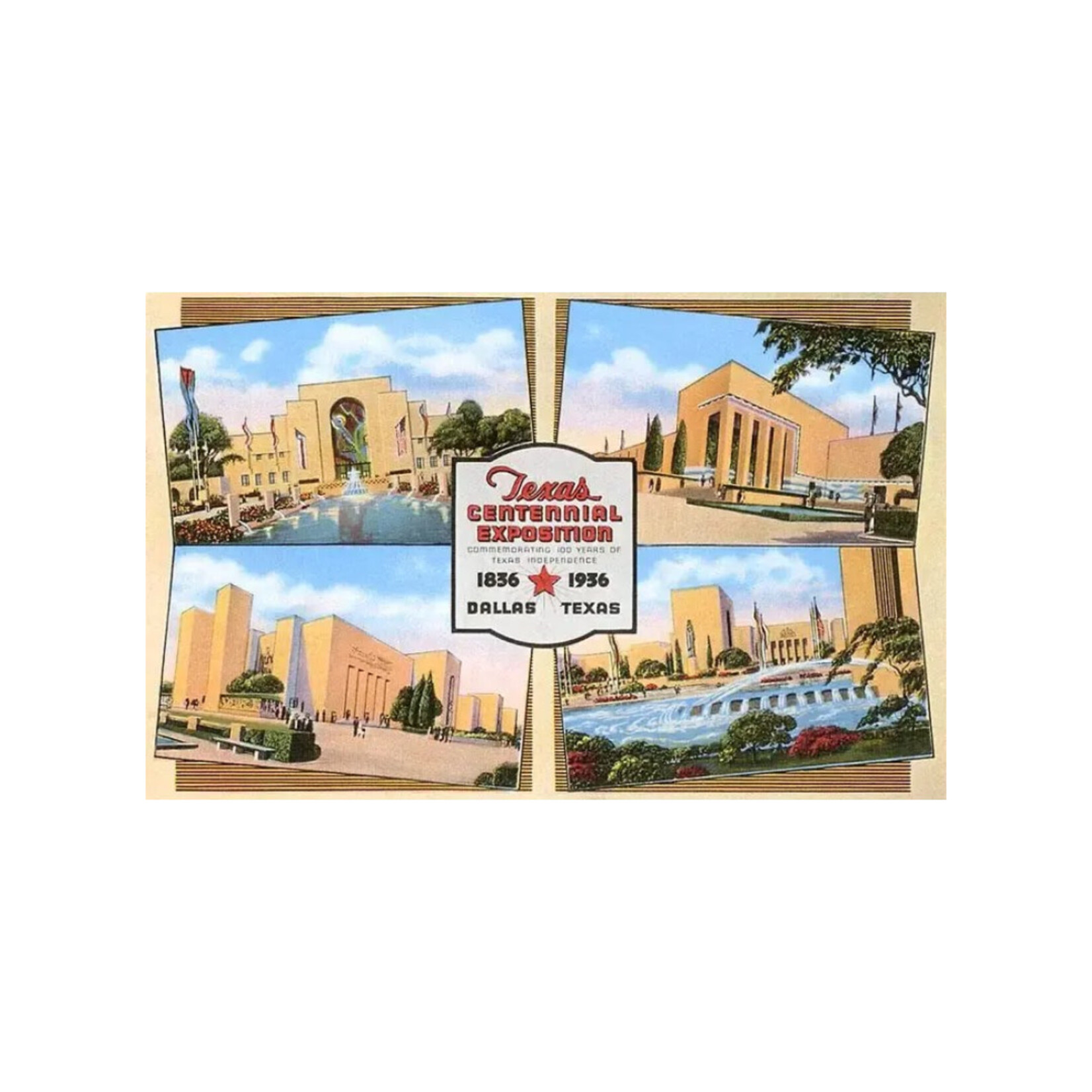 FOUND IMAGES POSTCARD TEXAS CENTENNIAL, DALLAS, TEXAS, 1936