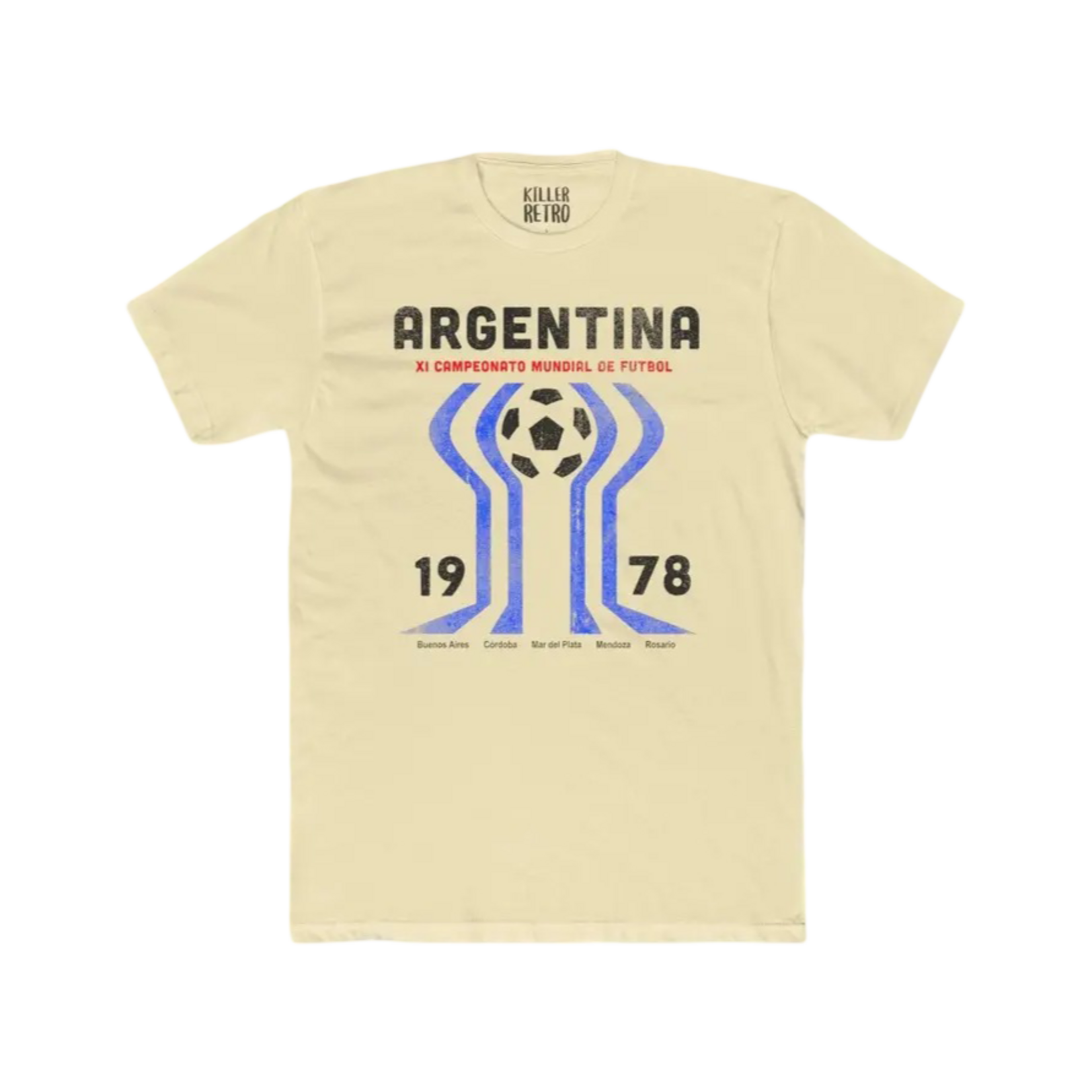KILLER RETRO ARGENTINA 1978 VINTAGE SOCCER TEE M