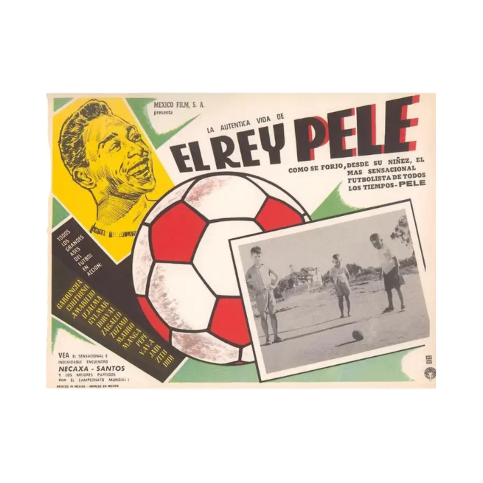 FOUND IMAGES POSTCARD EL REY PELE, SOCCER STAR