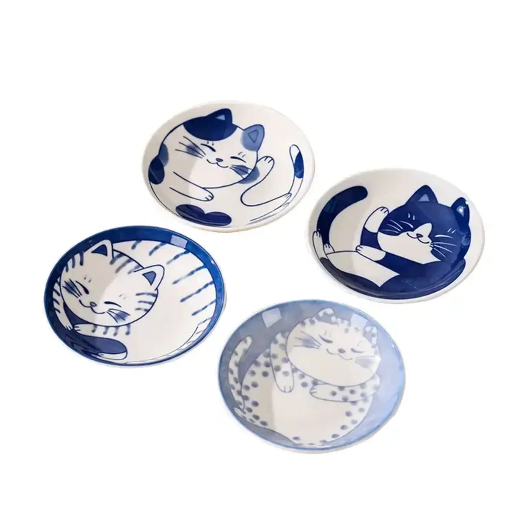 LUCKY CAT CERAMIC TRINKET DISH SET