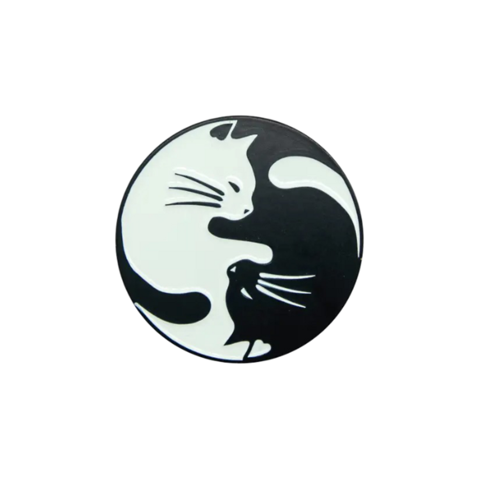 YIN YANG ENAMEL CAT PIN