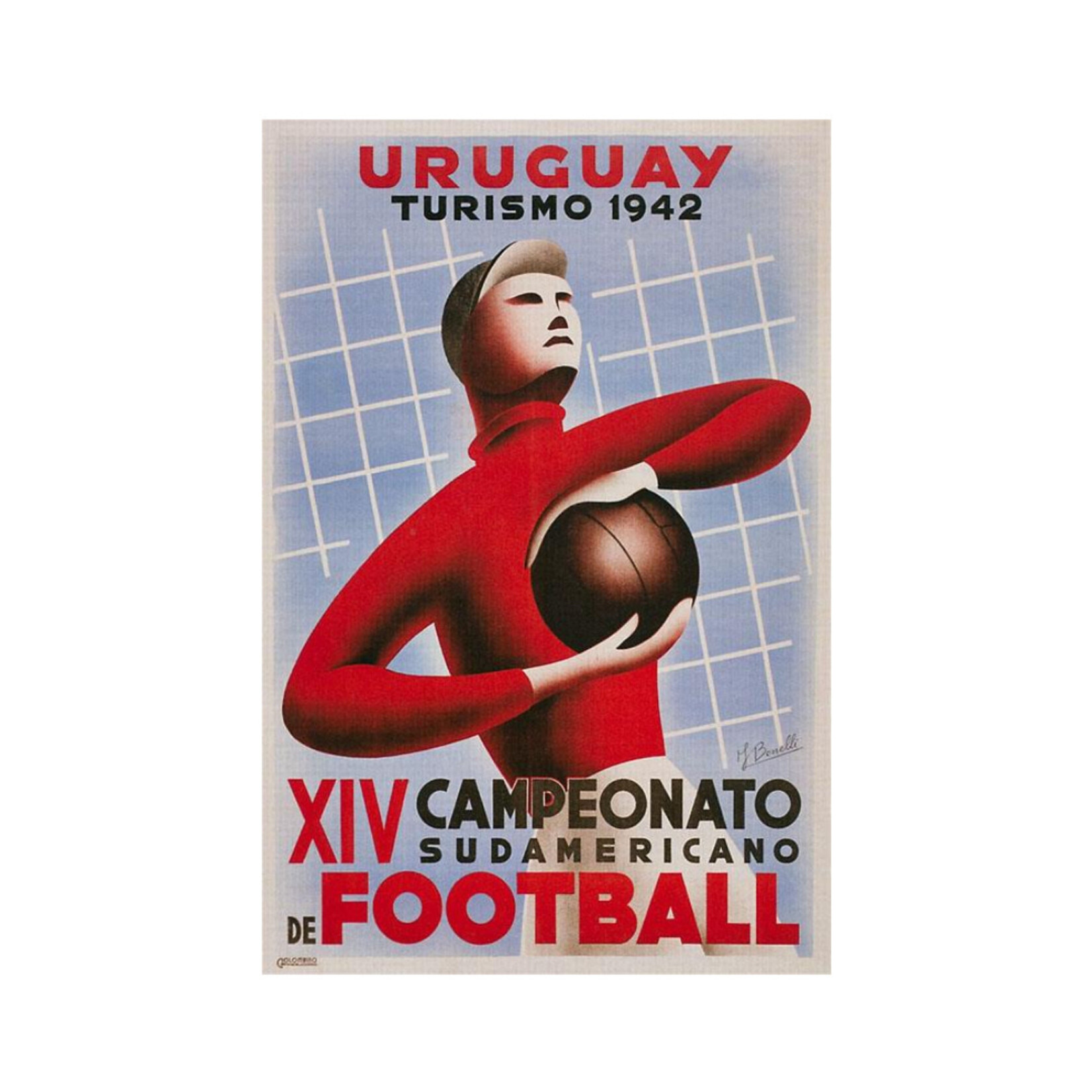 POSTCARD POSTER FOR SOUTH AMERICAN SOCCER TOURNAMENT