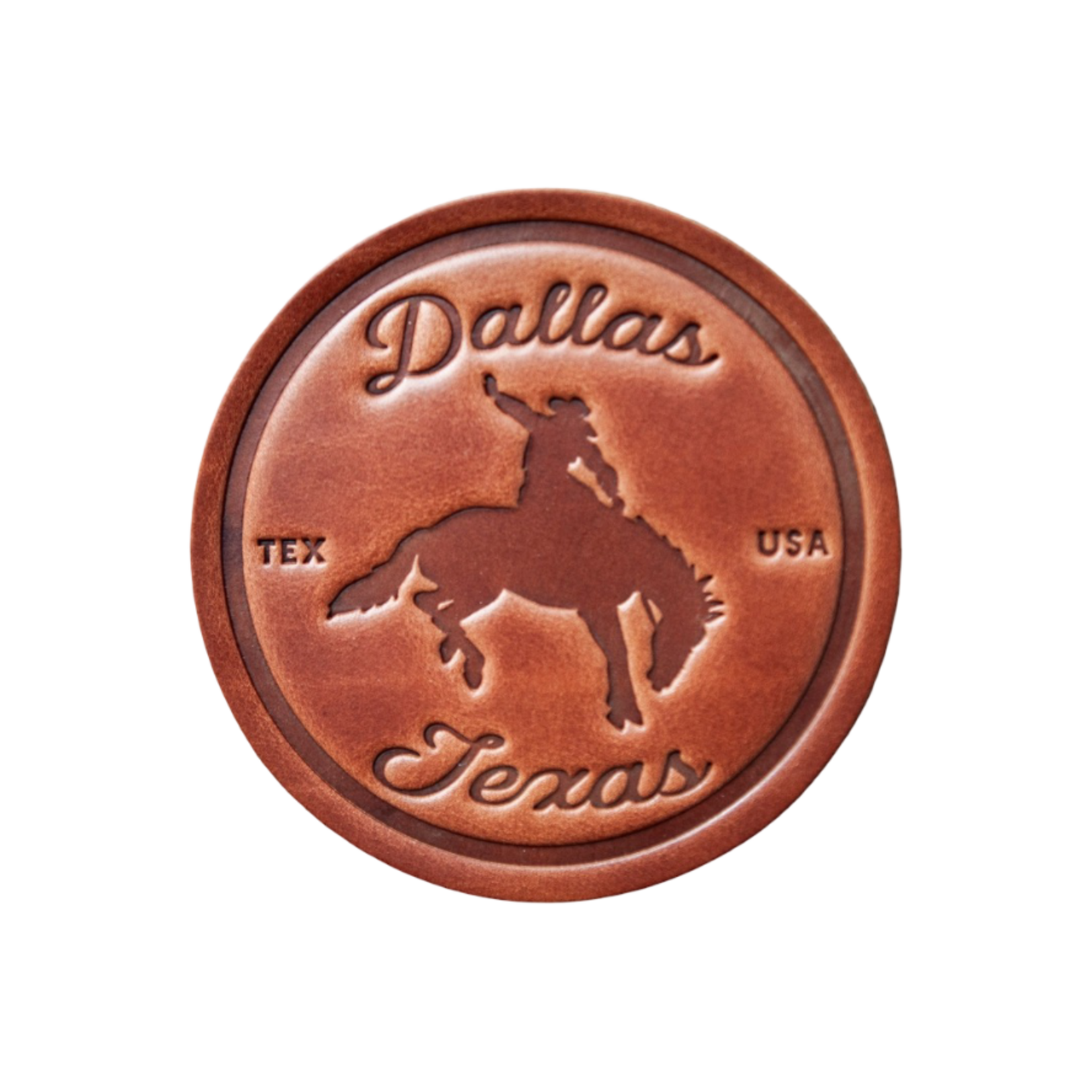 DALLAS TEXAS BRONCO LEATHER COASTER