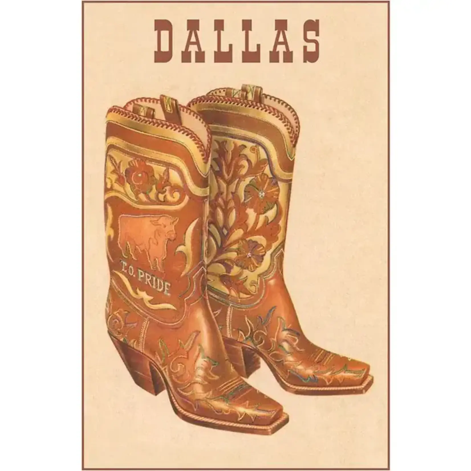 POSTCARD FANCY COWBOY BOOTS
