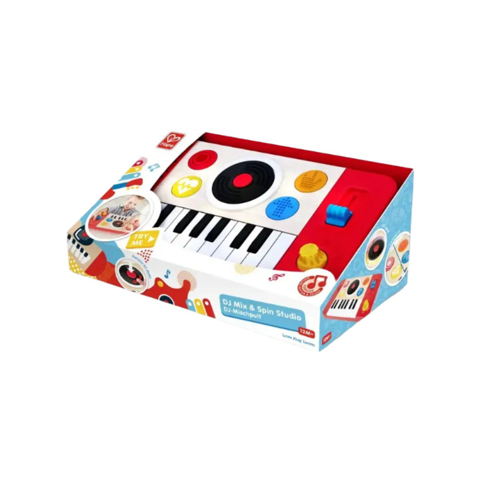 HAPE TOYS KIDS DJ STUDIO MUSIC TOY WITH KEYBOARD & SPIN RECORD