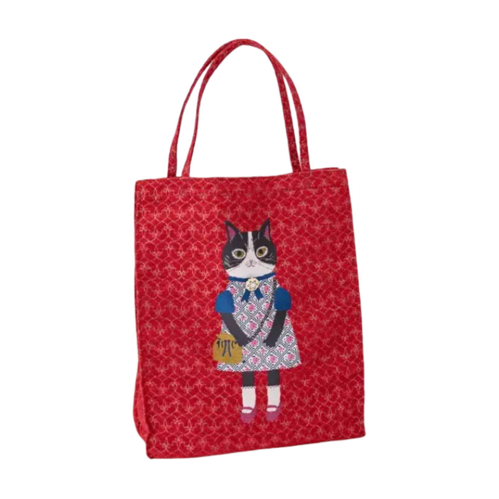 KUSUGURU "HONEY BEAN PRINCES" JACQUARD TOTE PREMIUM CHENILLE RED