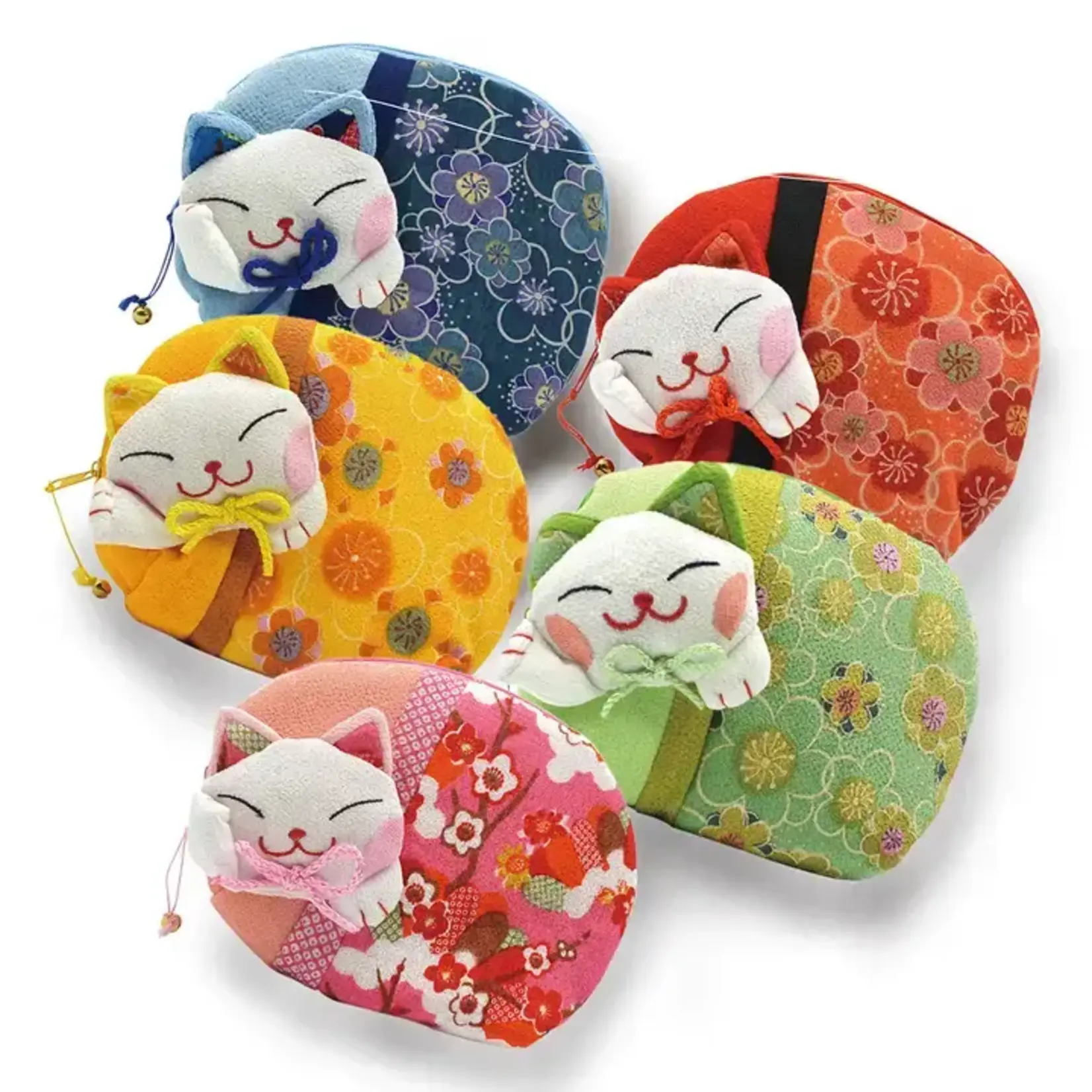 LUCKY CAT COIN ZIPPER PURSE - ASSORTED COLORS