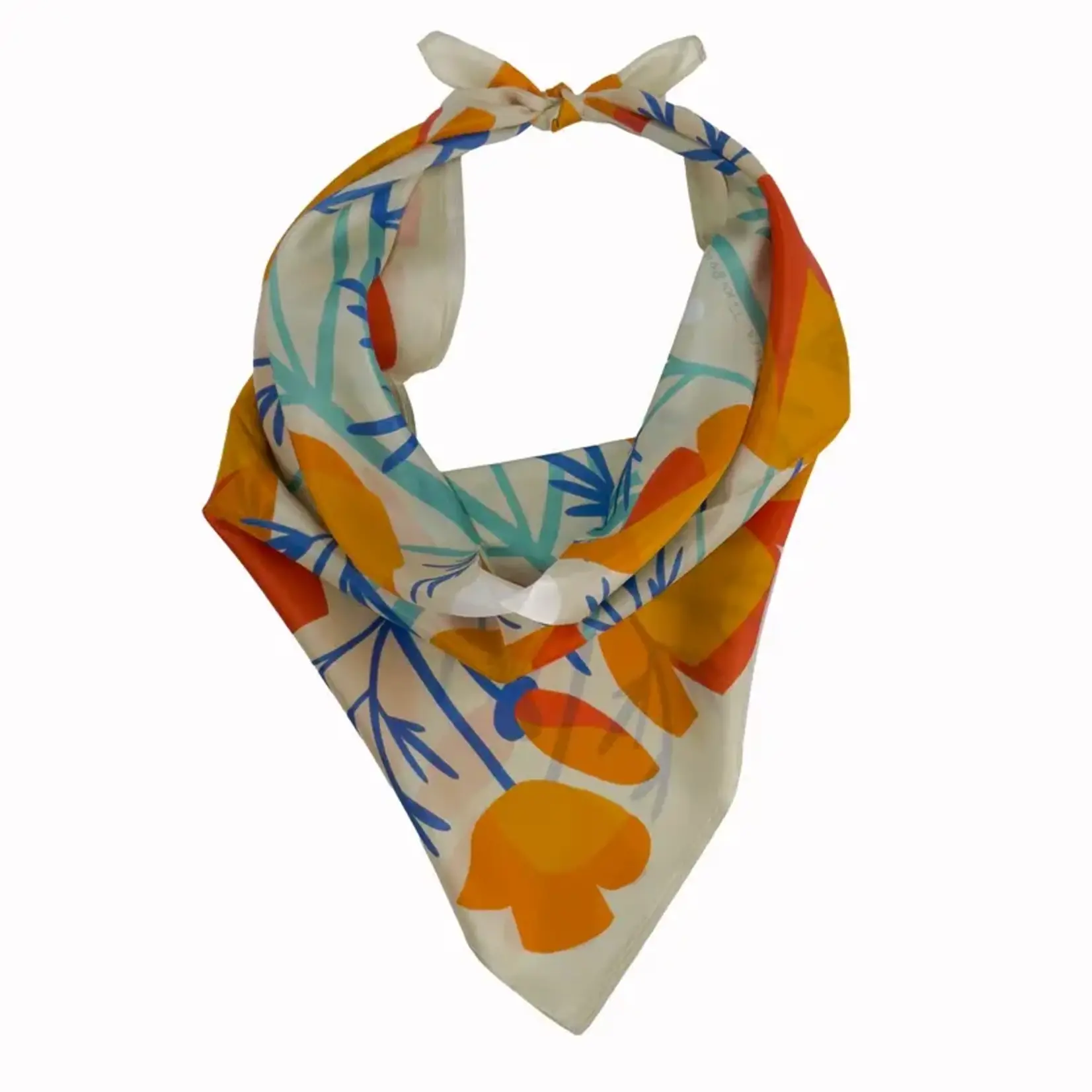 VOYAGER SILK - SILK SCARVES CALIFORNIA POPPIES SCARF 26 X 26