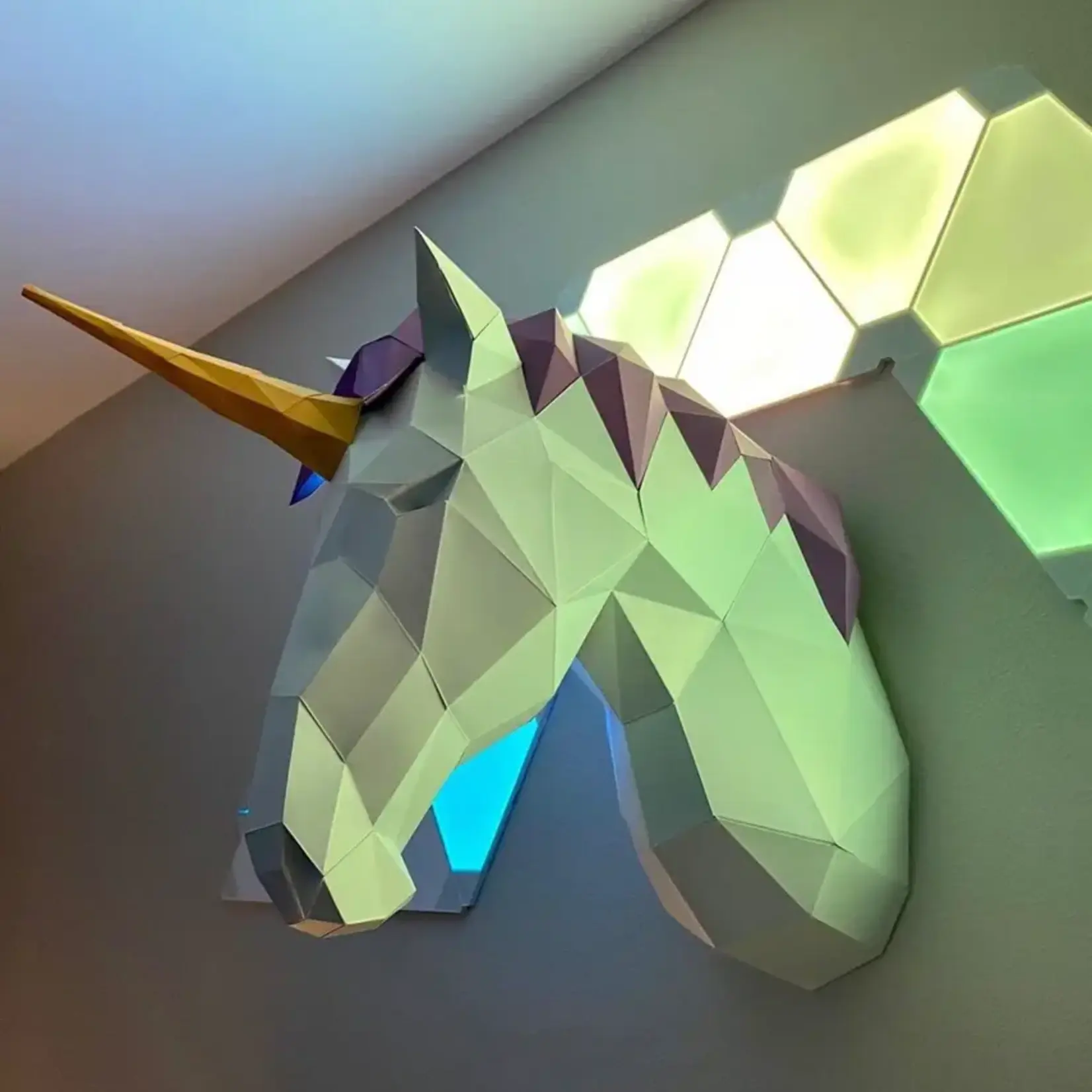 UNICORN 3D PAPERCRAFT WALL ART  ANIMAL ORIGAMI MODEL
