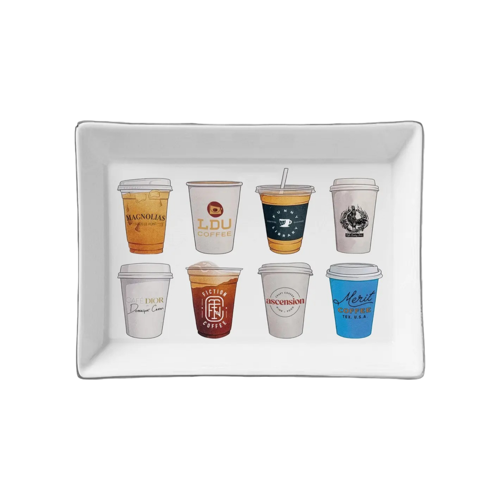 CERAMIC TRAY DALLAS COFFEE