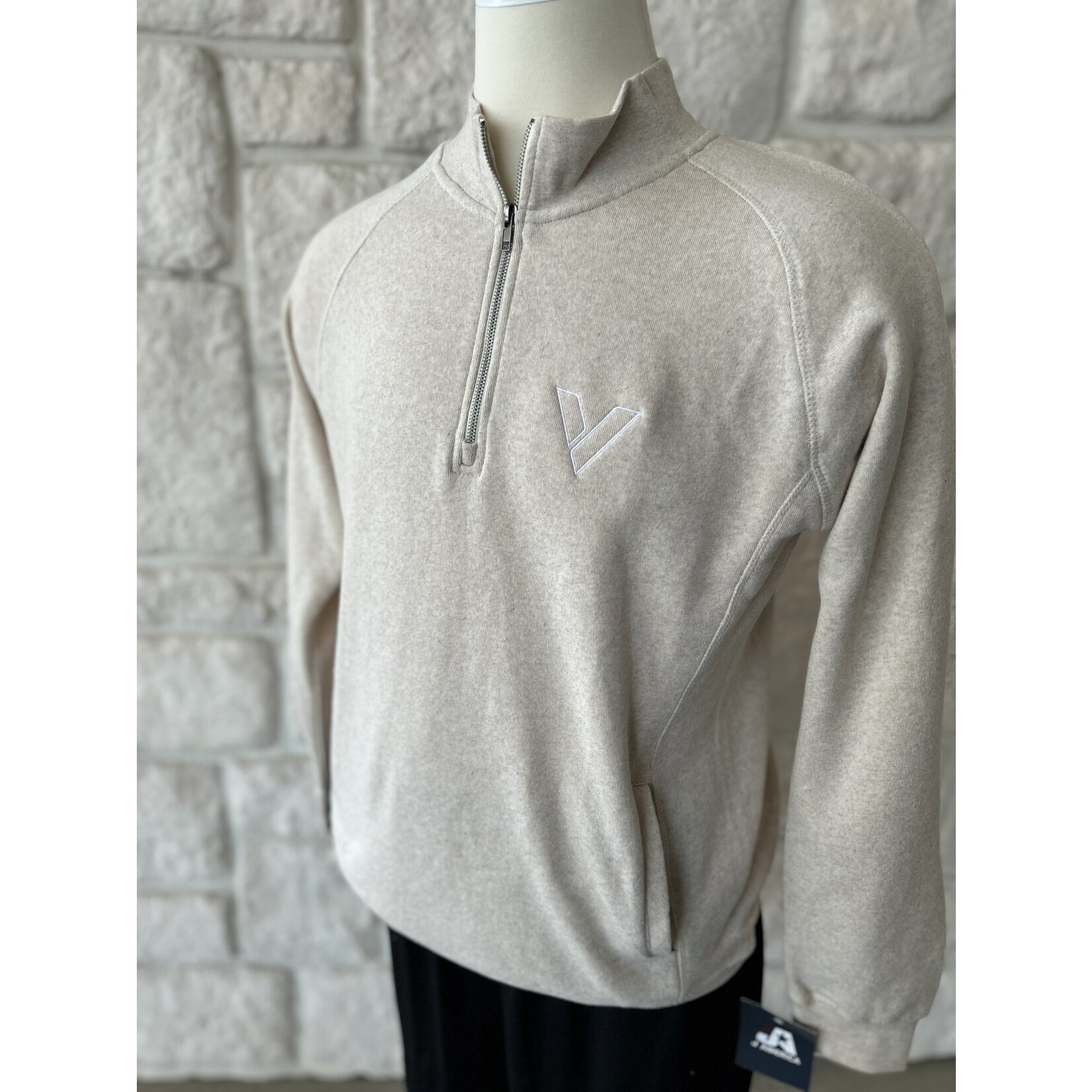 Quarter Zip Embroidered V