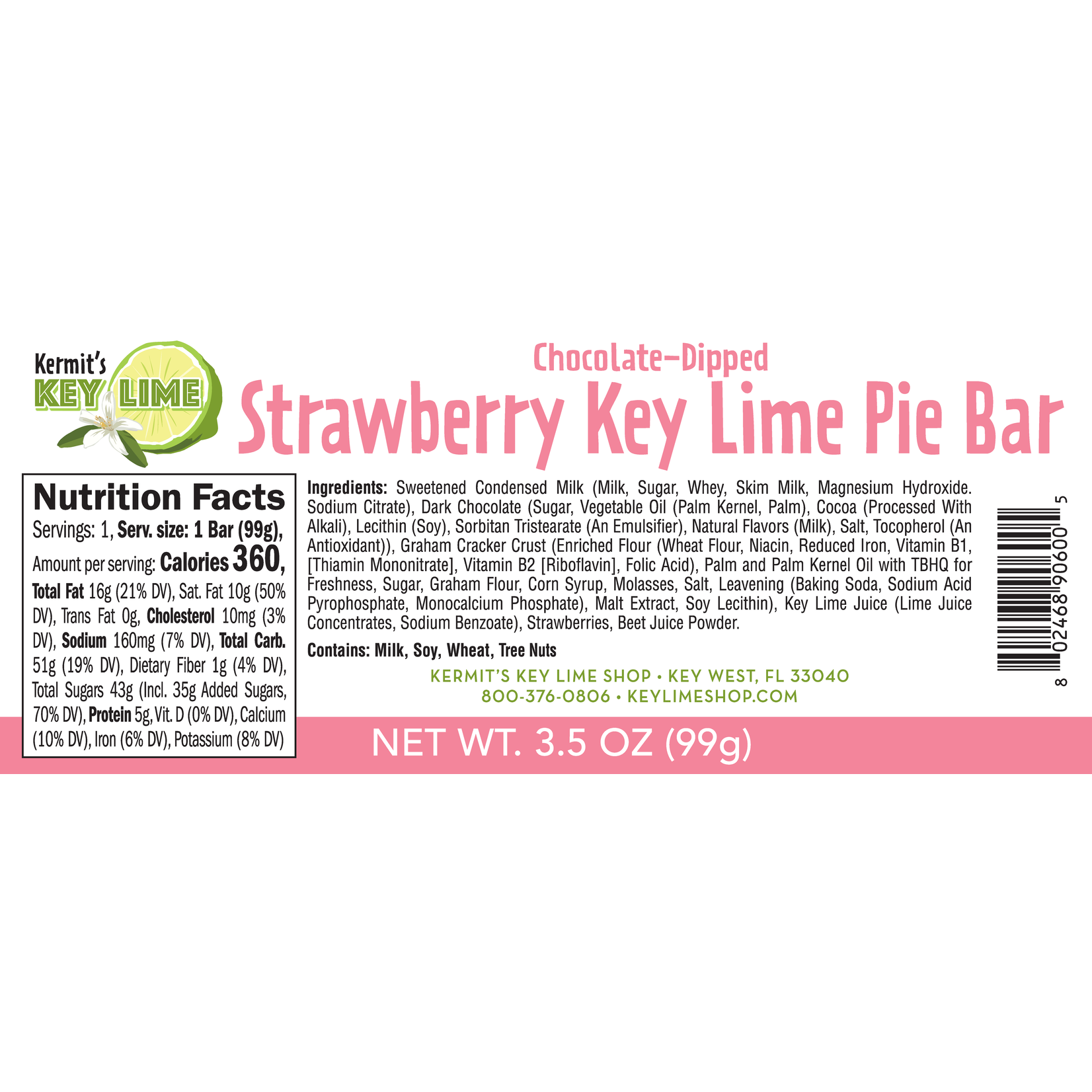 Dark Chocolate Strawberry Key Lime Pie Bars