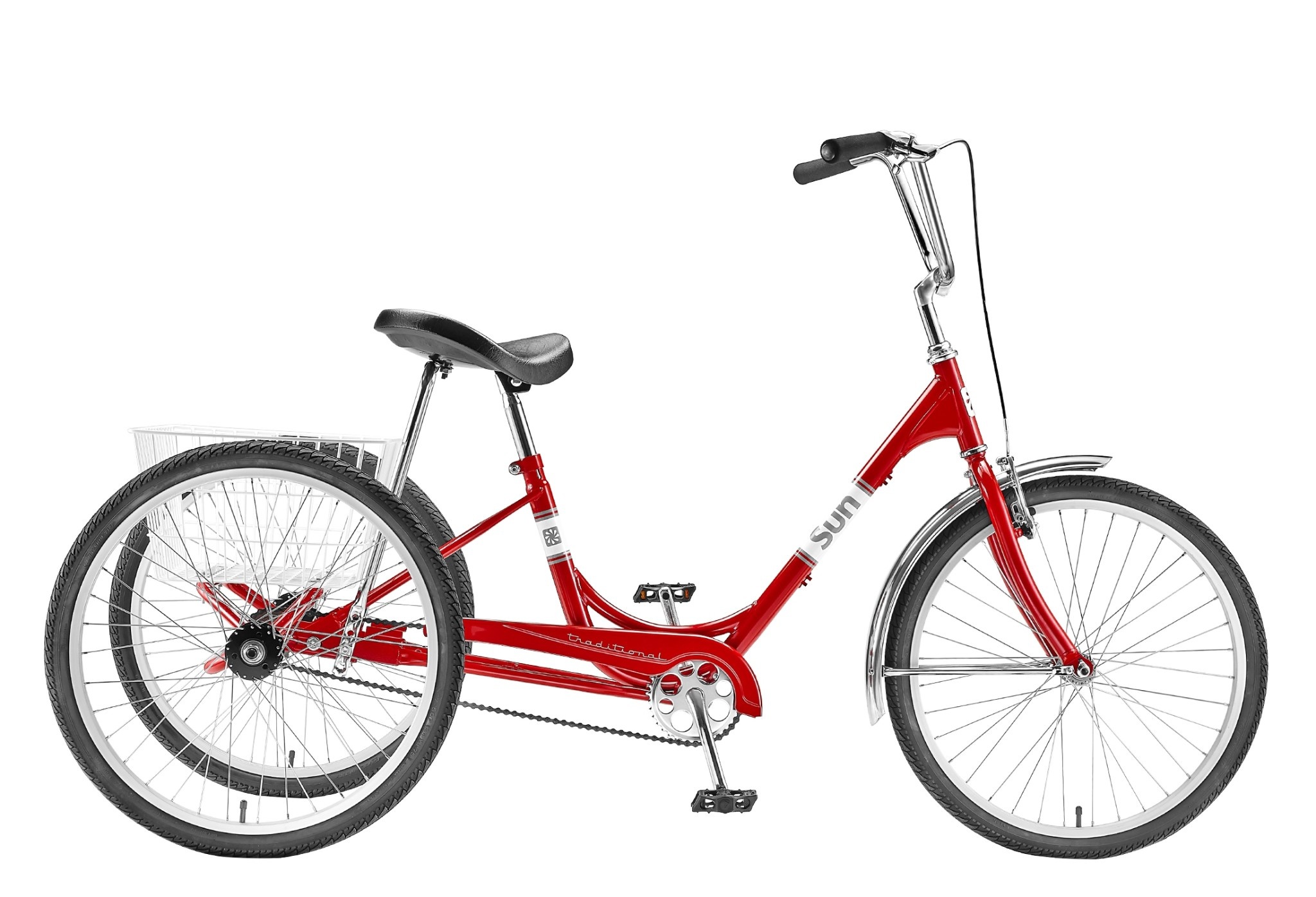 TRIKE SUN ADULT P-RD 24 ALY WHL***W/WHITE BASKET*** (F) - Scat Bikes