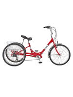 SUN BICYCLES TRIKE SUN ADULT RED 7sp 24 ALY WHL w/WH BASKET* (F)