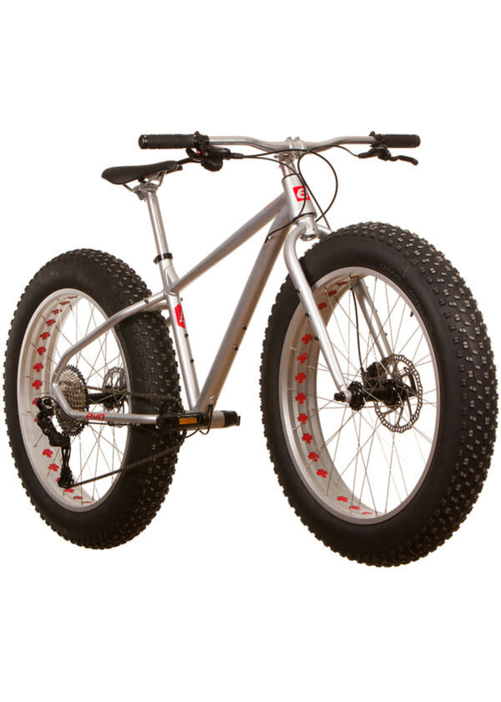 EVO EVO, OMW Fat Tire Mountain Bike, Hardtail Bicycle, 26'', Silver, M