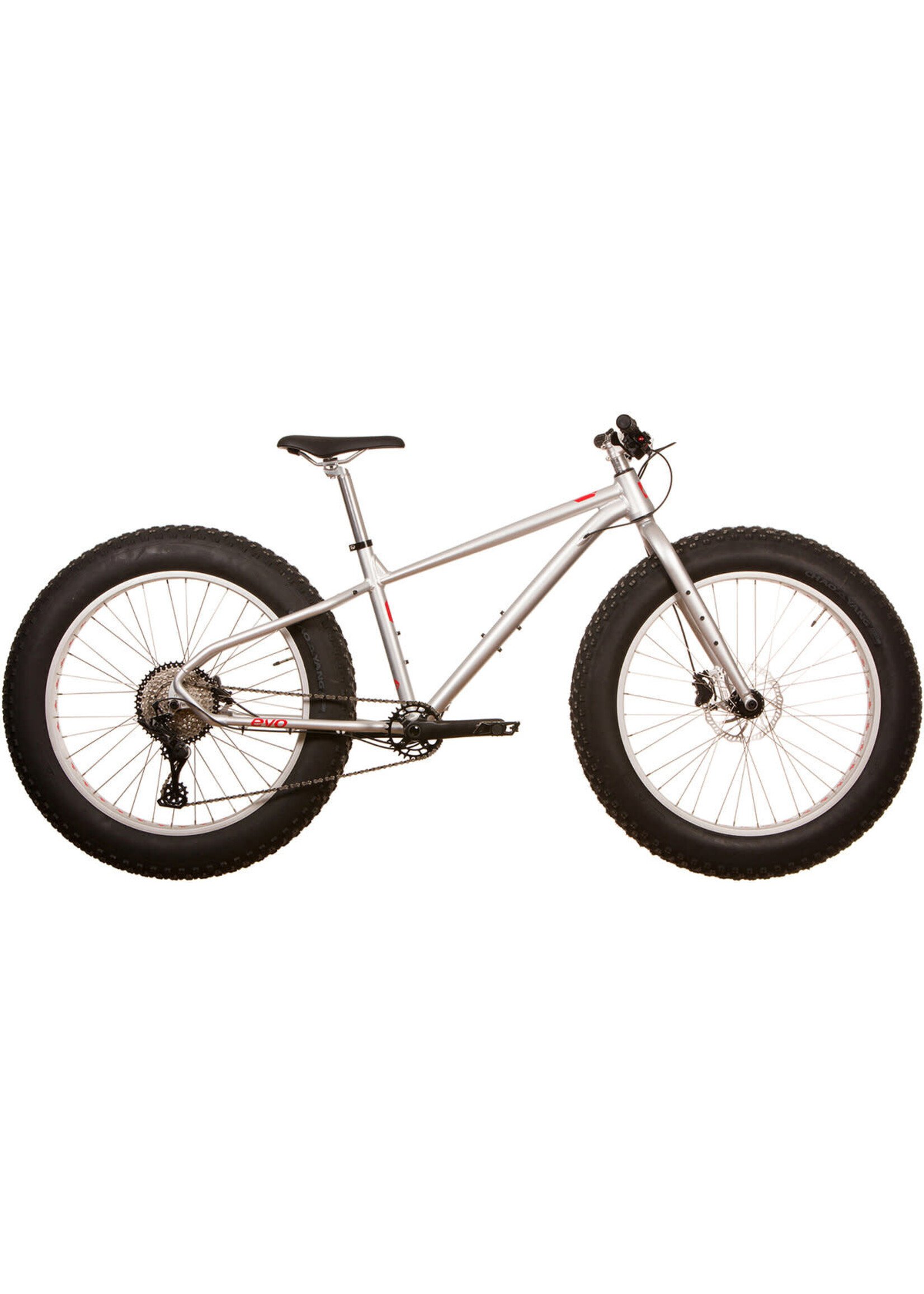 EVO EVO, OMW Fat Tire Mountain Bike, Hardtail Bicycle, 26'', Silver, L