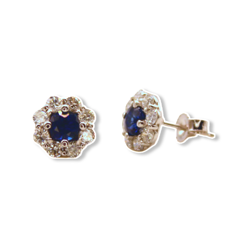 Henri's Color Collection - Sapphire & Diamond Earrings