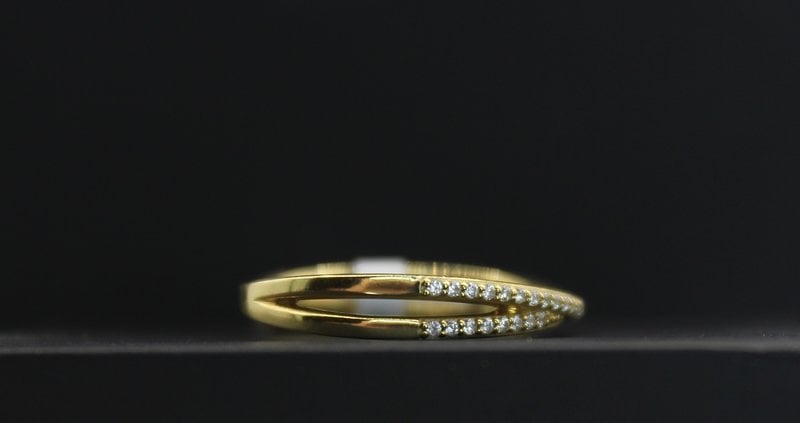 Henri's Select - Criss Cross Diamond Stackable Ring