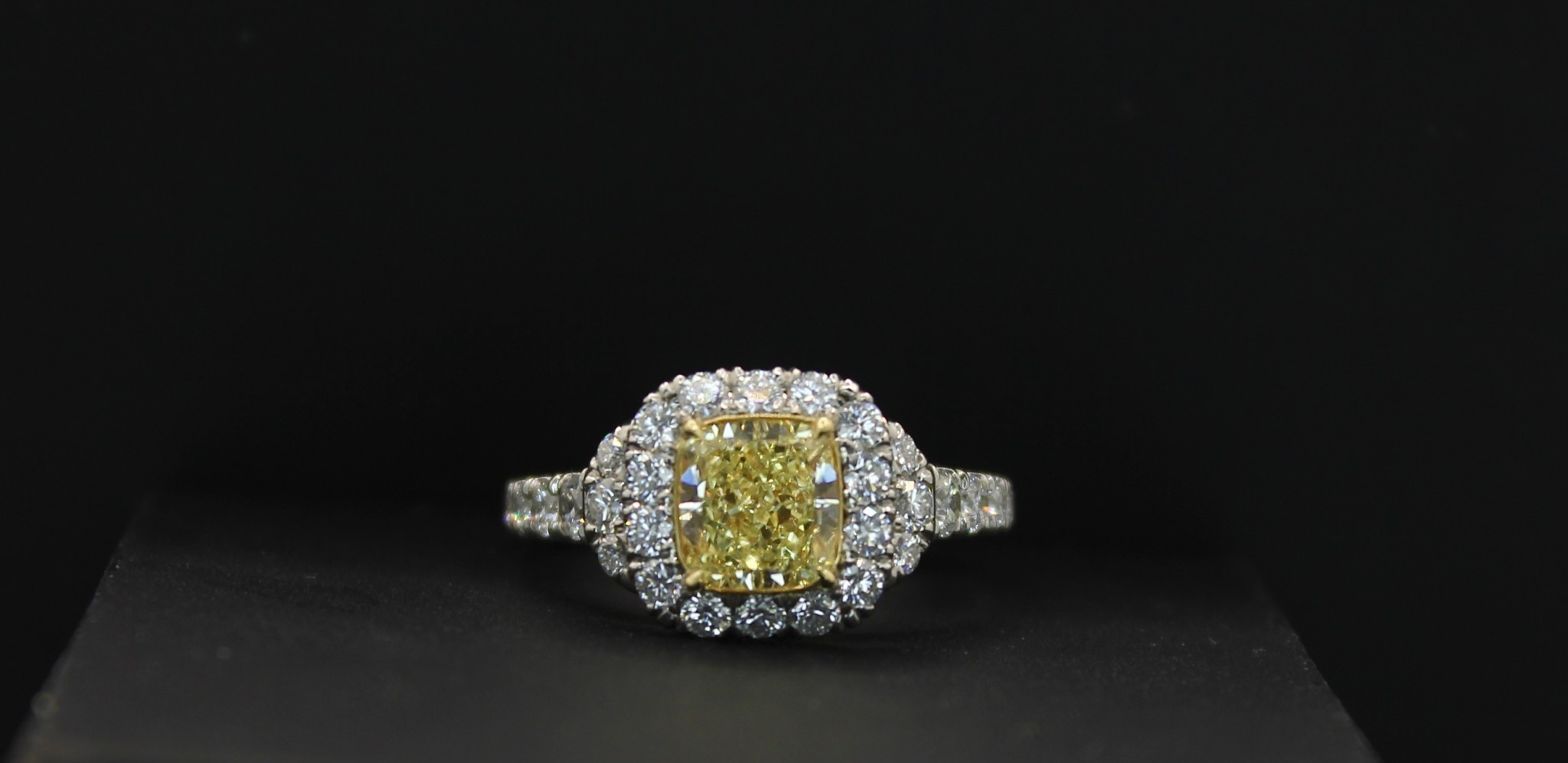 Henri's Select - Yellow Diamond Halo Ring