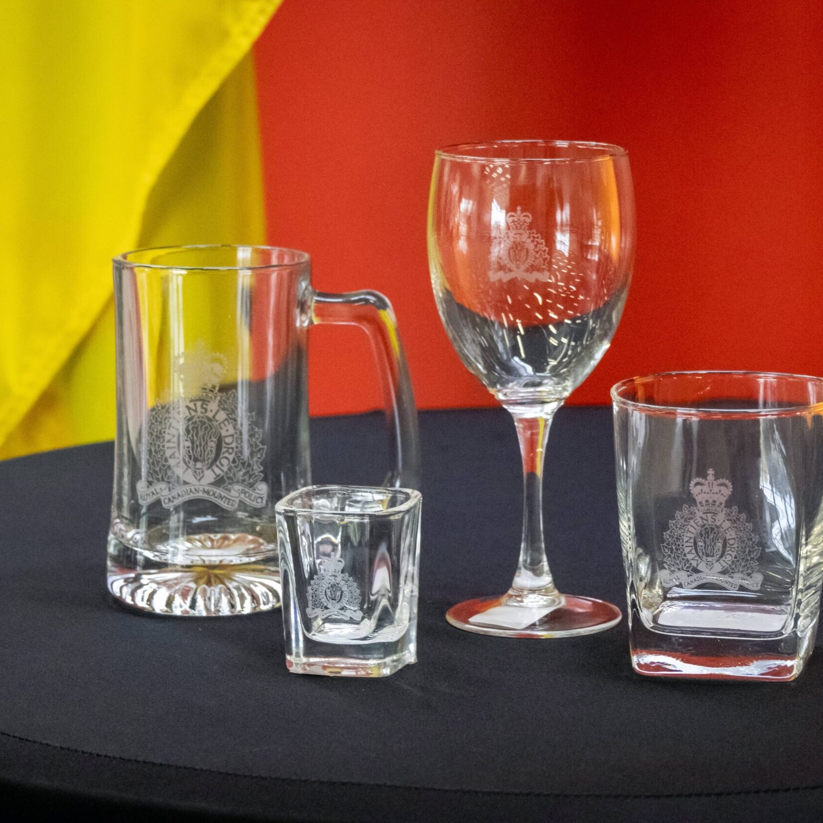GLASSWARE ASSORTED RCMP CREST