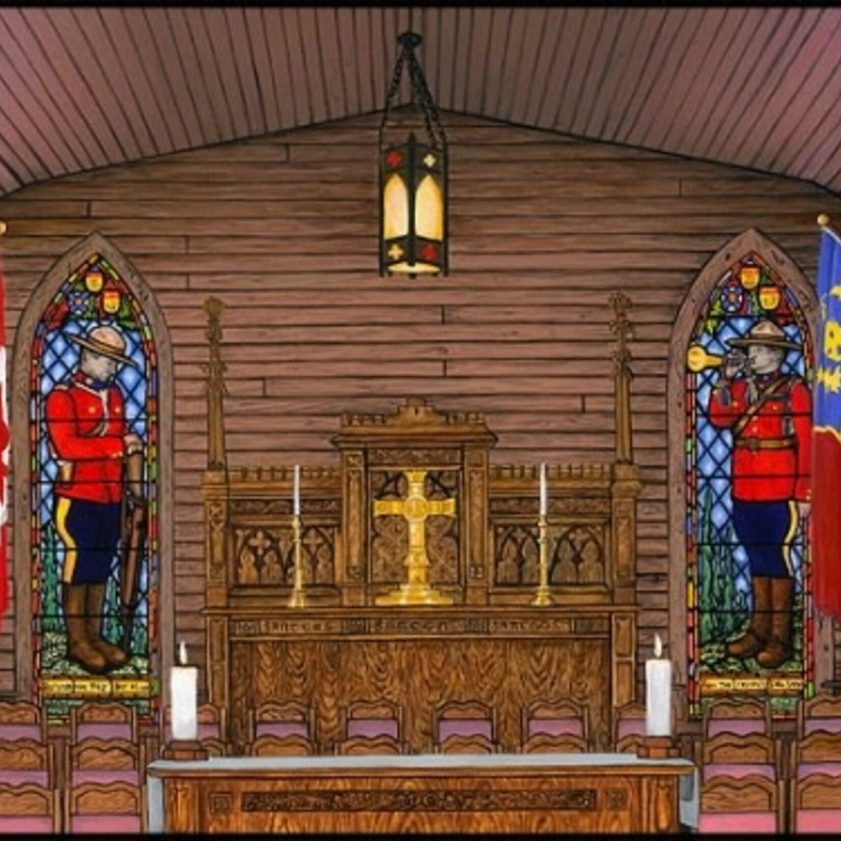 Scrimshaw RCMP Framed Art