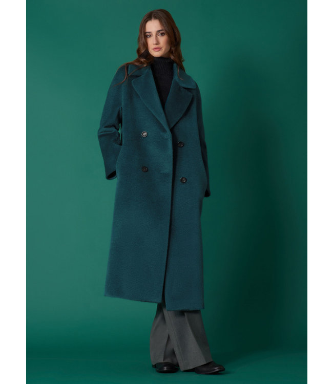CINZIA ROCCA Long Double Breasted Coat in Alpaca and Wool