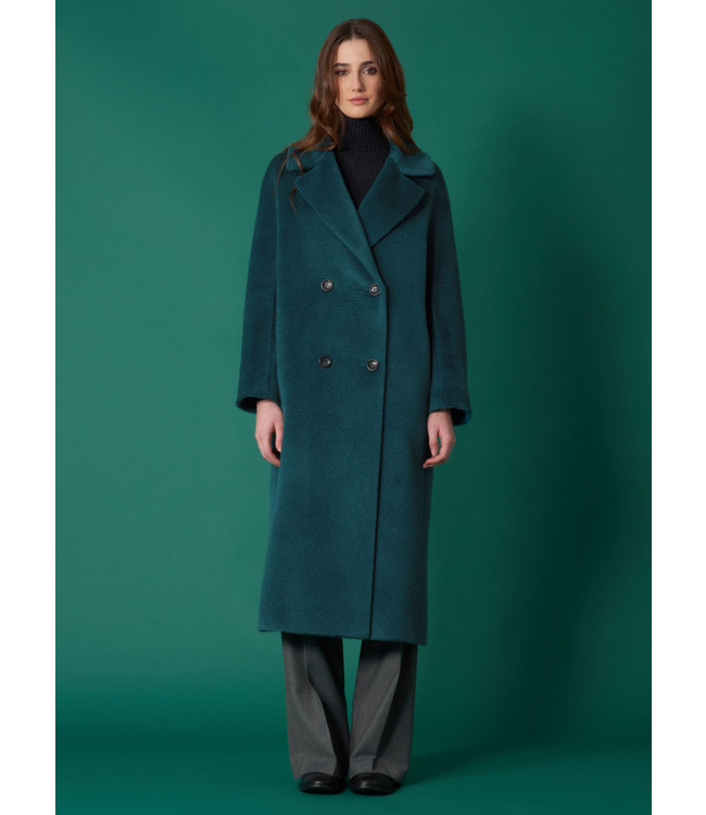 CINZIA ROCCA Long Double Breasted Coat in Alpaca and Wool