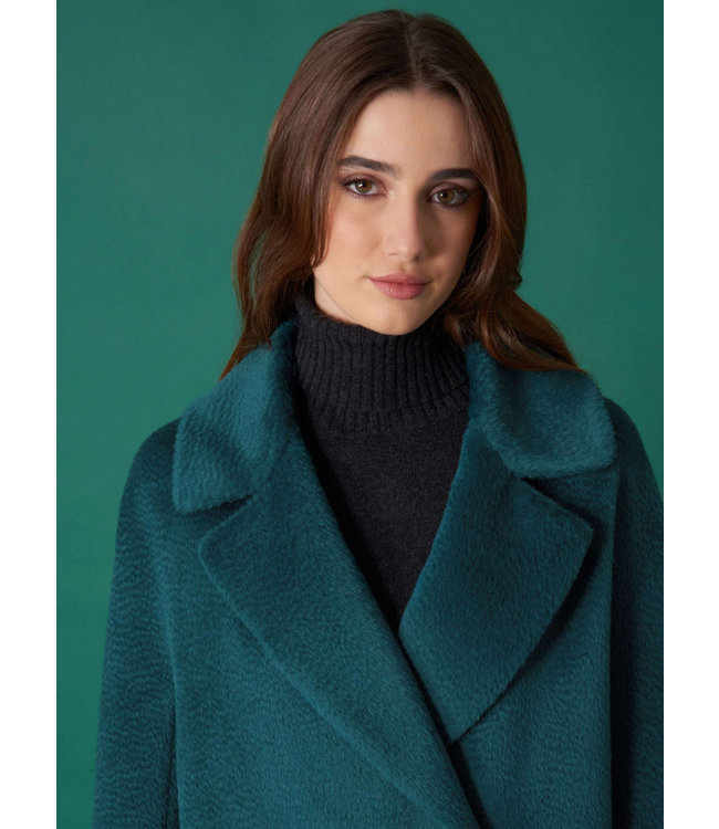 CINZIA ROCCA Long Double Breasted Coat in Alpaca and Wool