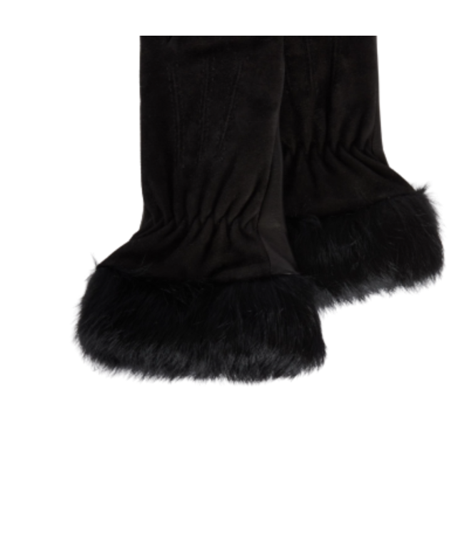 CINZIA ROCCA Gants en daim avec inserts en lapins
