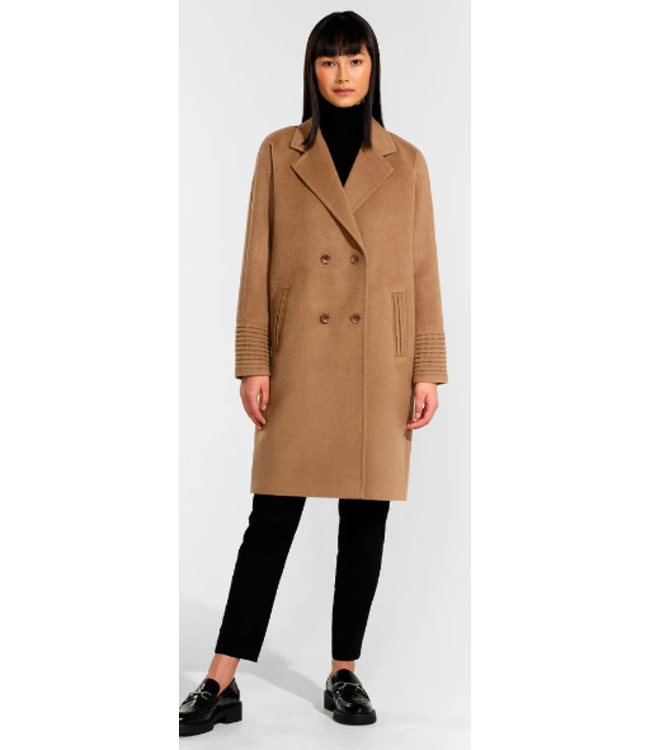 SENTALER Manteau à col cranté et à double boutonnage