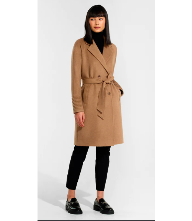 SENTALER Manteau à col cranté et à double boutonnage