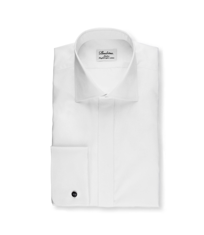STENSTROMS Slimline White Evening Shirt, French Cuffs