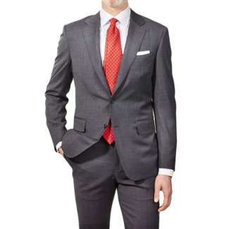 CANALI Grey Plain Wool Suit