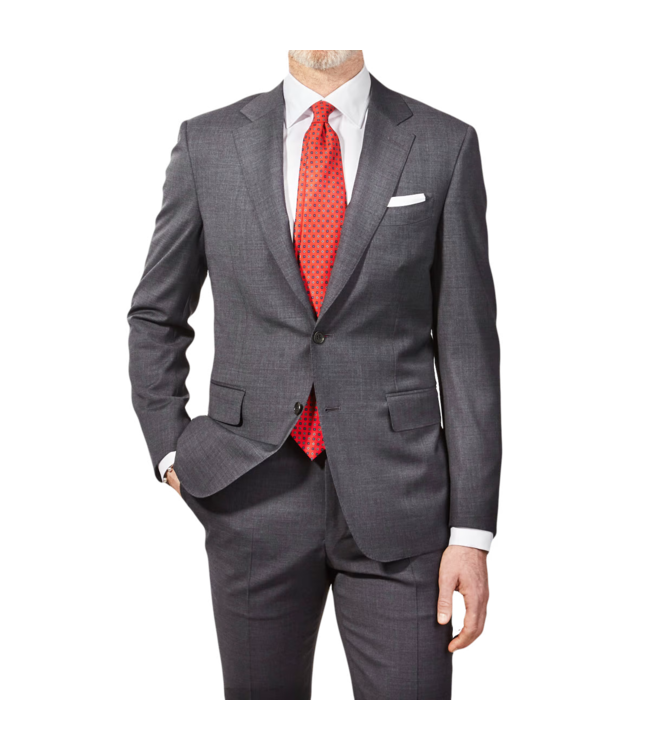 CANALI Grey Plain Wool Suit