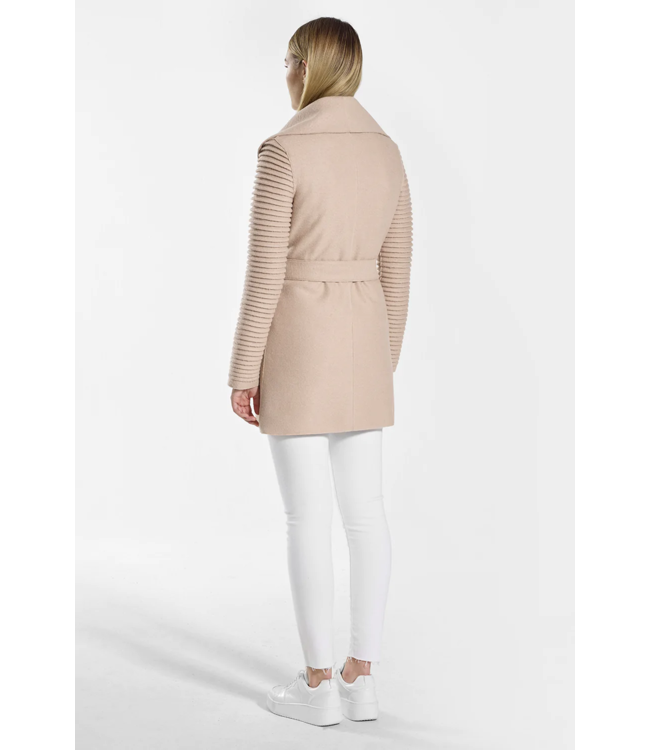 SENTALER Manteau enveloppant à manches côtelées