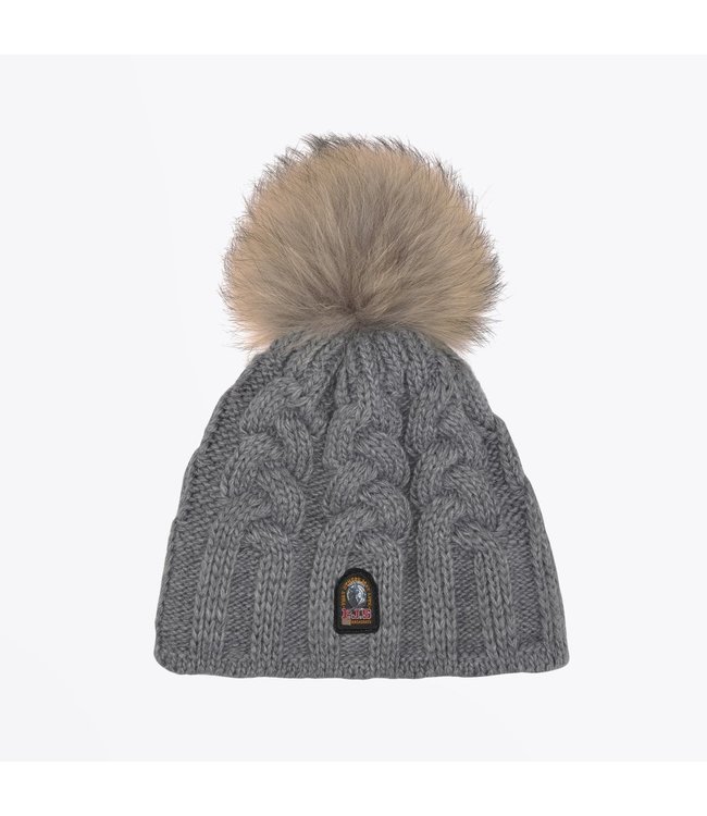 Grey Cable Knit Hat